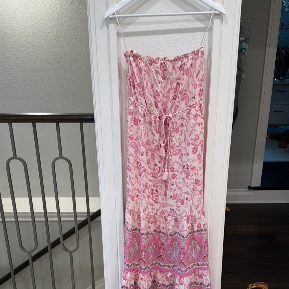 Vici Strapless Dress Pink Floral